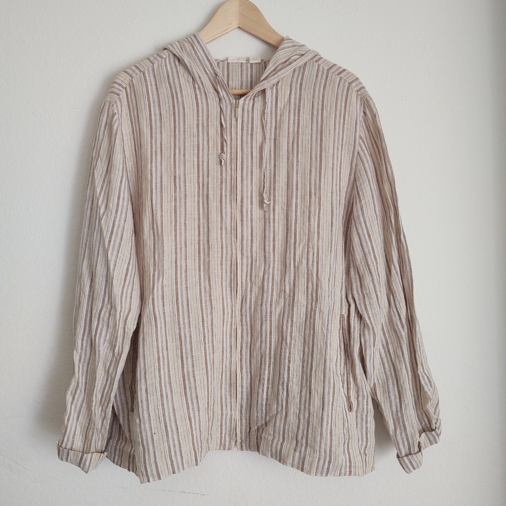 Hooded linen jacket